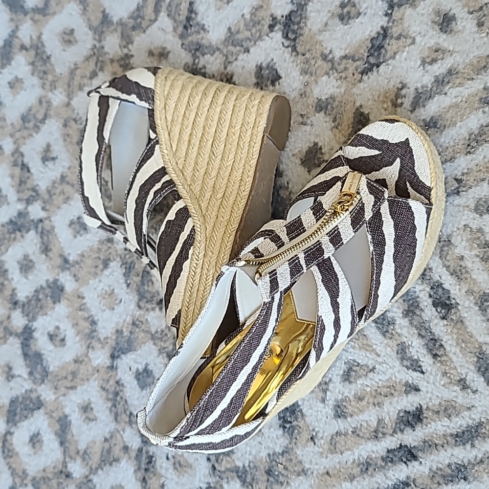 Micheal Kors animal print espadrille wedges